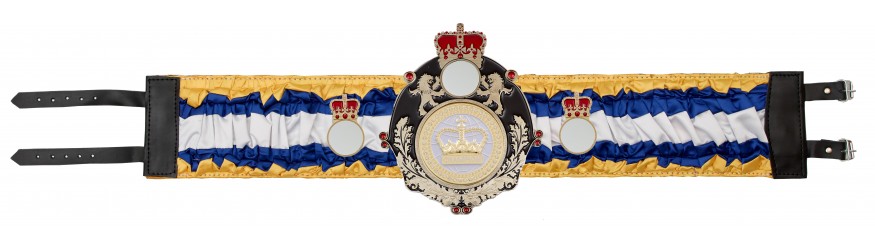 QUEENSBURY WHITE CHAMPION CROWN SILK CHAMPIONSHIP BELT - QUEEN/B/WHTGEM/SILK - AVAILABLE IN 6 COLOURS